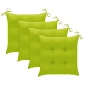Almofadões de Cadeira 4 pcs 40x40x7 cm Tecido Verde Brilhante