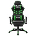 Cadeira de Gaming C/ Apoio de Pés Couro Artificial Preto/verde