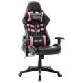 Cadeira de Gaming Couro Artificial Branco e Cor-de-rosa