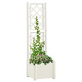 Vaso/floreira de Jardim com Treliça 43x43x142 cm Pp Branco