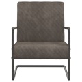 Cadeira Cantilever Veludo Cinzento-claro