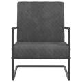 Cadeira Cantilever Veludo Cinzento-escuro