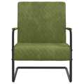 Cadeira Cantilever Veludo Verde-claro