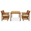 3058086 5 Piece Garden Dining Set With Cushions Solid Acacia Wood (45962+2x312128)