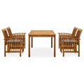 3058088 5 Piece Garden Dining Set With Cushions Solid Acacia Wood (45962+2x312130)