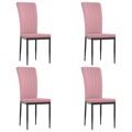 Cadeiras de Jantar 4 pcs Veludo Rosa