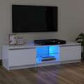 Móvel de Tv com Luzes LED 120x30x35,5 cm Branco
