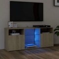 Móvel de Tv com Luzes LED 120x30x50 cm Carvalho Sonoma
