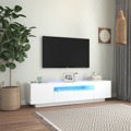 Móvel de Tv com Luzes LED 160x35x40 cm Branco
