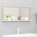 Espelho Casa de Banho 90x10,5x37 cm Contrapl. Branco e Carvalho