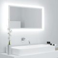 Espelho Casa de Banho LED 80x8,5x37 cm Contraplacado Branco
