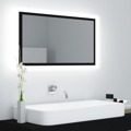 Espelho Casa de Banho LED 80x8,5x37 cm Contraplacado Preto