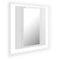 Armário Espelhado Casa de Banho LED 40x12x45cm Branco Brilhante