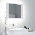 Armário Espelhado Casa de Banho com LED 60x12x45 cm Branco