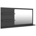 Espelho de Casa de Banho 90x10,5x45 cm Contraplacado Cinzento