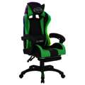 Cadeira Gaming Luzes LED Rgb Couro Artif. Verde/preto