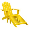 Cadeira Adirondack para Jardim com Otomano Abeto Maciço Amarelo