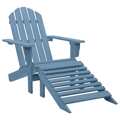 Cadeira Adirondack para Jardim com Otomano Abeto Maciço Azul
