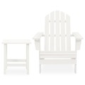 Cadeira de Jardim Adirondack com Mesa Madeira de Abeto Branco