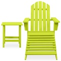 Cadeira de Jardim Adirondack C/ Otomano e Mesa Abeto Verde