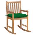 Cadeira de Baloiço com Almofadão Verde Teca Maciça