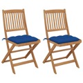 Cadeiras de Jardim Dobráveis C/ Almofadões 2 pcs Acácia Maciça