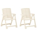 Cadeiras de Jardim 2 pcs Plástico Branco