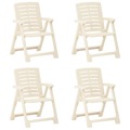 Cadeiras de Jardim 4 pcs Plástico Branco