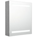 Armário Espelhado Casa de Banho LED 50x14x60cm Cinzento Cimento