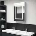Armário Espelhado Casa de Banho LED 50x13x70cm Cinzento Cimento