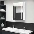 Armário Espelhado Casa de Banho LED 50x13x70cm Branco Brilhante