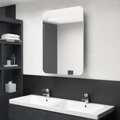 Armário Espelhado Casa de Banho LED 60x11x80 cm Branco/carvalho