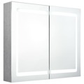 Armário Espelhado Casa de Banho LED 80x12x68cm Cinzento Cimento