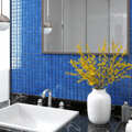 Ladrilhos de Mosaico Adesivos 11 pcs 30x30 cm Vidro Azul
