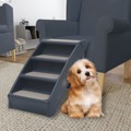 Escada para Cães Dobrável com 4 Degraus Cinzento-escuro