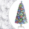 Árvore de Natal Artificial C/ Luzes LED 64cm Fibra ótica Branco