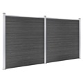 Conjunto de Painel de Vedação Wpc 353x186 cm Preto