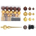 Conjunto de Bolas de Natal 61pcs C/ Pico e 150 Leds Dourado/bronze