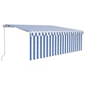 Toldo Retrátil Manual com Estore 4,5x3 M Azul e Branco