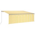 Toldo Retrátil Manual com Estore/led 4x3 M Amarelo e Branco