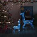 Família de Renas Decorativa 160 Luzes LED Azuis Acrílico