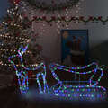 Decoração de Natal Rena e Trenó de Exterior 252 Luzes LED
