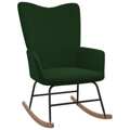 Cadeira de Baloiço Veludo Verde-escuro