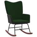 Cadeira de Baloiço Pvc e Veludo Verde-escuro