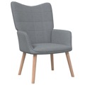 Cadeira de Descanso + Banco 62x68,5x96cm Tecido Cinzento-claro