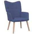 Cadeira de Descanso com Banco Tecido Azul