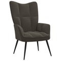 Cadeira de Descanso Veludo Cinzento-escuro