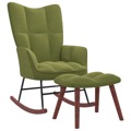 Cadeira de Baloiço com Banco Veludo Verde-claro