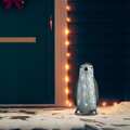 Figura Pinguim Acrílico C/ Luzes LED Interior e Exterior 30 cm