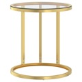 Mesa de Apoio Dourada e Vidro Temperado Transparente 45 cm